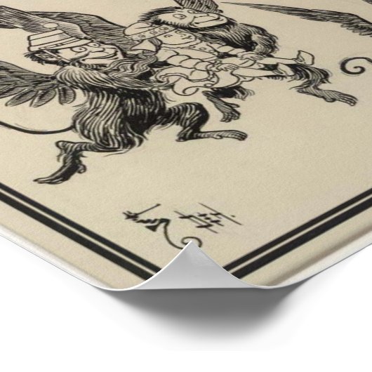 サル飛んでいる類 ポスター (角)