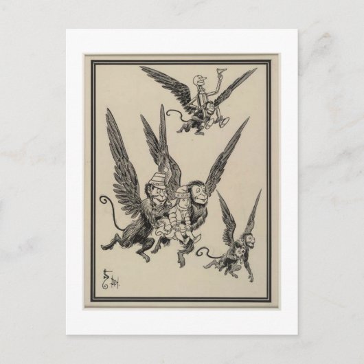 サル飛んでいる類 ポストカード (正面)