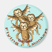 サル飛んでいる類 マグネット (正面)