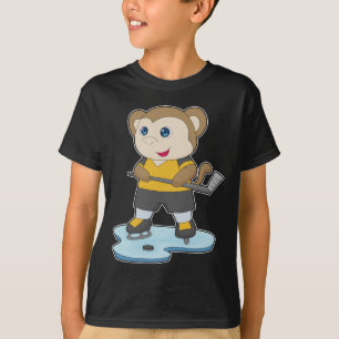 サル アイスホッケー アイスホッケーのスティック Tシャツ