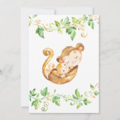 サル アニマル ジャングル ベイビー シャワー 招待状 (裏面)