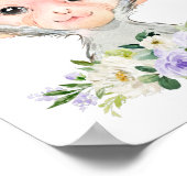 サル、サファリ、紫の花男女兼用、 ポスター (角)