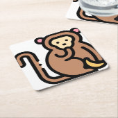 サル スクエアペーパーコースター (アングル)