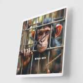 サル スクエア壁時計 (傾斜)