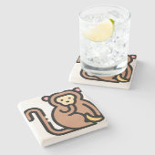 サル ストーンコースター (横)