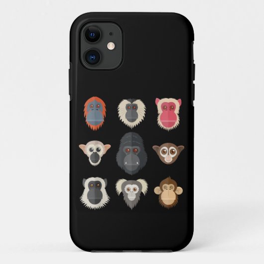 サル チンパンジー ゴリラ クモザル リス M Case-Mate iPhoneケース (裏面)
