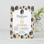 サル チンパンジー & バナナ 子供の誕生日 招待状 (スタンド正面)