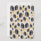 サル チンパンジー & バナナ 子供の誕生日 招待状 (裏面)