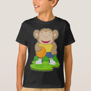 サル バスケットボール選手 バスケットボール Tシャツ