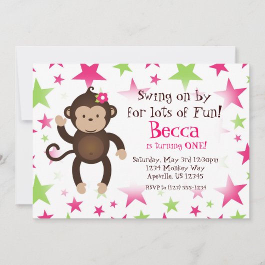 サル·ピモダンンク&グリーン·スター誕生パーティー 招待状 (正面)