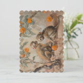 サル – フラット招待状サイズ： 12.7 cm x 17.8 cm 招待状 (スタンド正面)