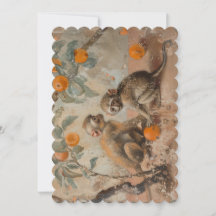 サル – フラット招待状サイズ： 12.7 cm x 17.8 cm
