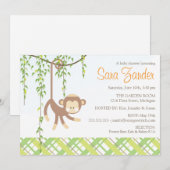 サル ベビーシャワーの招待状 招待状 (正面/裏面)