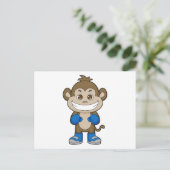 サル ボクシング ボクサー ボクシンググローブ ポストカード (スタンド正面)