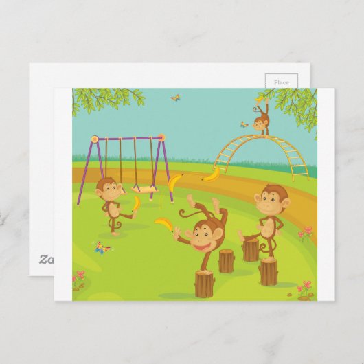 サル ポストカード (正面/裏面)
