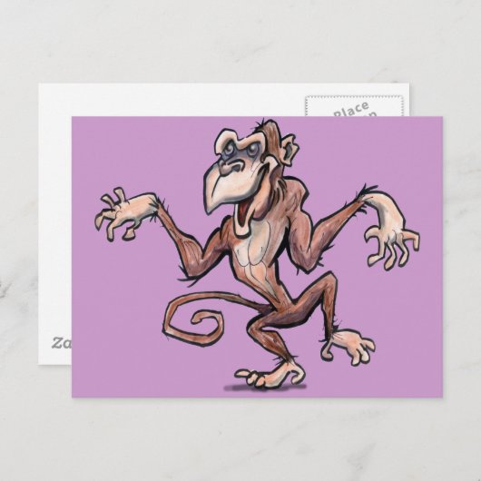 サル ポストカード (正面/裏面)