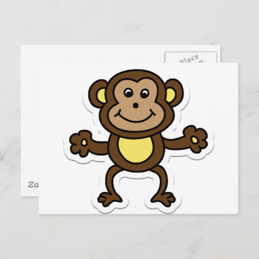 サル ポストカード (正面/裏面)