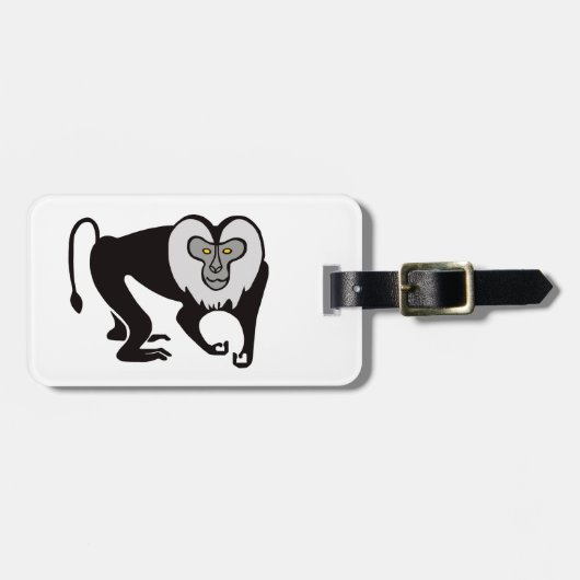 サル – ライオン尾MACAQUE – 絶滅危惧動物 ラゲッジタグ (正面横)