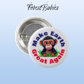 サル、再び地球を素晴らし作る、かわいい環境 缶バッジ