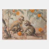 サル – 油絵スタイルラッピングギフト紙 ラッピングペーパーシート (正面)