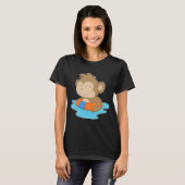 サル 泳ぐ インフレータブル フロート 浮き輪 夏 Tシャツ (正面フル)