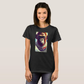 サル 猿 動物 宇宙飛行士 宇宙 空間 銀河 Tシャツ (正面フル)