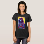 サル 猿 動物 宇宙飛行士 宇宙 銀河 Tシャツ (正面フル)
