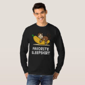 サル 猿 眠る 眠り パジャマ ルームウェア ナイトウェア N Tシャツ (正面フル)