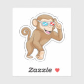 サル（眼鏡） シール (シート)