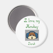 サル、私は私のサル、デレクを愛している マグネット (正面/裏面)