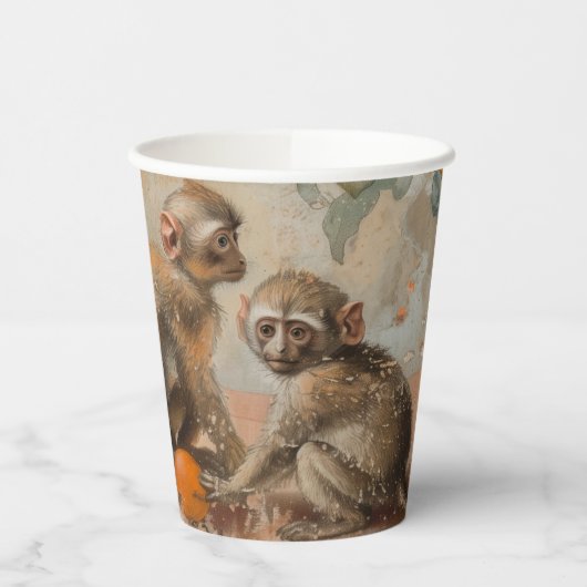 サル – 紙カップサイズ236ml紙カップ 紙コップ (左)