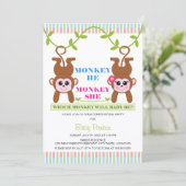 サルHe Monkey She Gender Revealパーティー 招待状 (スタンド正面)