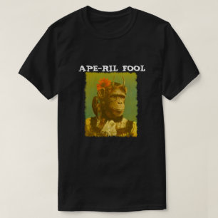 サルrilの愚か者のエイプリルフールの人のTシャツ Tシャツ