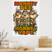 サルSee Monkey Vapeポスター ポスター (キッチン)