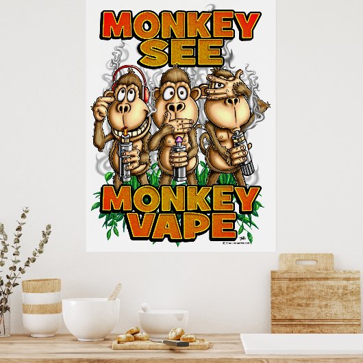 サルSee Monkey Vapeポスター ポスター (キッチン)
