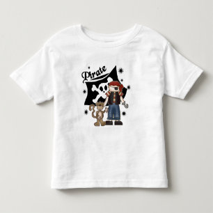 サルTシャツとギフトを持つ海賊ボーイ トドラーTシャツ