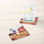 サレク国立公園スウェーデンヴィンテージ旅行ポスター スクエアペーパーコースター (インサイチュ)