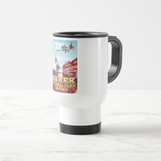 サレク国立公園スウェーデンヴィンテージ旅行ポスター トラベルマグ (正面右)