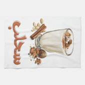 サレップ冬ミルクドリンクسحلب بالمكسرات مشروب شتوي キッチンタオル (横)