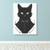 サレムが魅了した黒猫 キャンバスプリント (インサイチュ (ウッドフロア))
