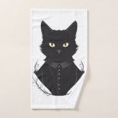 サレムが魅了した黒猫 バスタオルセット (ハンドタオル)