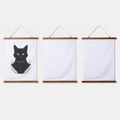 サレムが魅了した黒猫 吊り下げ型タペストリー (トリプル)