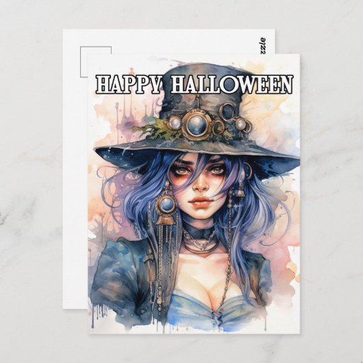サレムウィッチイラストレーション |ハッピーハローウィン ポストカード (正面/裏面)