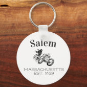 サレムマサチューセッツスカルレーサーヴィンテージカー キーホルダー (正面)