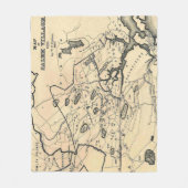 サレムマサチューセッツ(1866年)のヴィンテージ1692の地図 フリースブランケット (正面)