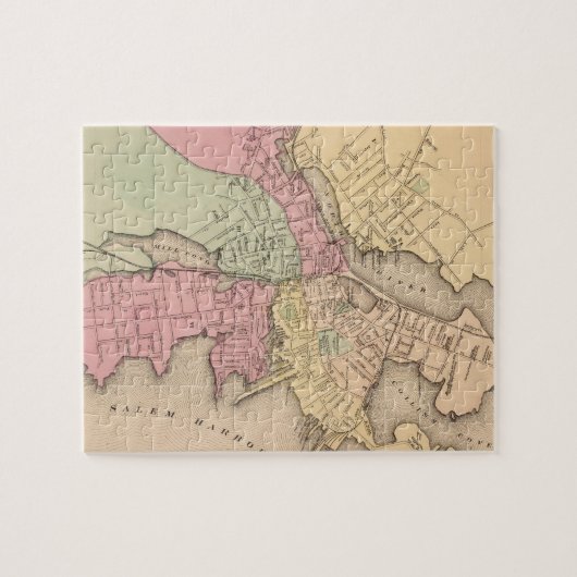 サレムマサチューセッツ(1871年)のヴィンテージの地図 ジグソーパズル (横)