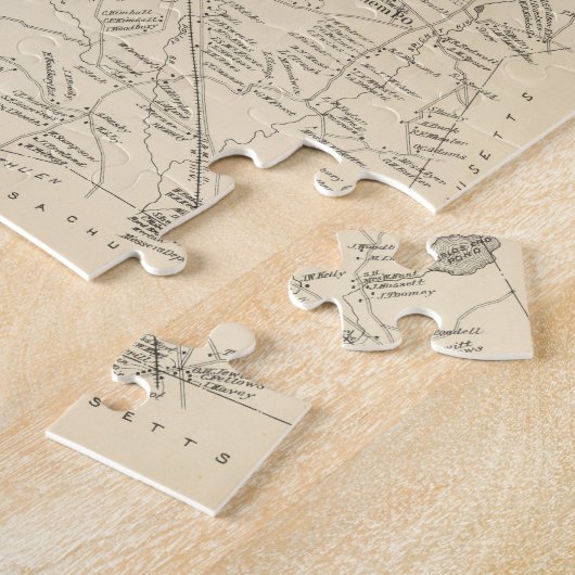 サレムマサチューセッツ(1892年)のヴィンテージの地図 ジグソーパズル (側面)