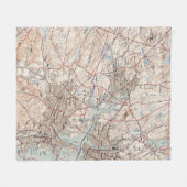 サレムマサチューセッツ(1942年)のヴィンテージの地図 フリースブランケット (正面(横))