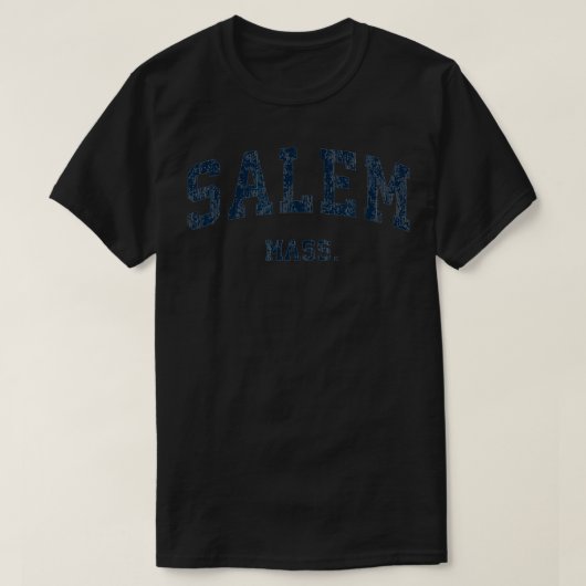 サレムマサチューセッツMAヴィンテージ大学スポーツ海軍 Tシャツ (デザイン正面)