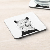 サレム，ハロウィーン，魔女猫，ゴシック美術，神秘的 コースター (左側)